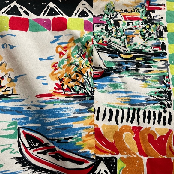 HARVE BENARD Vtg Geometric Vibrant Colorful Zip Jacket Blazer SZ 14 Artsy - Picture 6 of 7